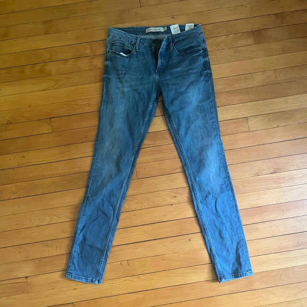 Calvin Klein midrise medium wash skinny jeans
